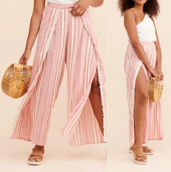 NWT Anthropologie Womens RAGA Boho Vintage Gypsy Wide Striped Leg Pants sz S - Picture 1 of 11